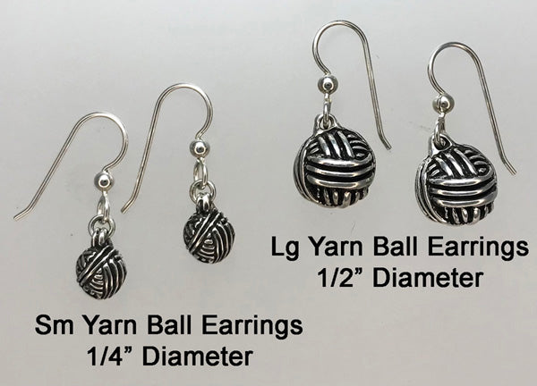 Yarn Ball Earrings - Sterling Silver Hand Crafted Jewelry – Spruce