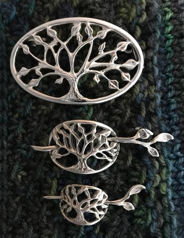 Tree of Life Shawl Pins - sterling silver