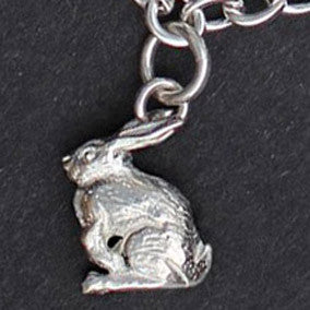 Angora Bunny Charm - sterling silver