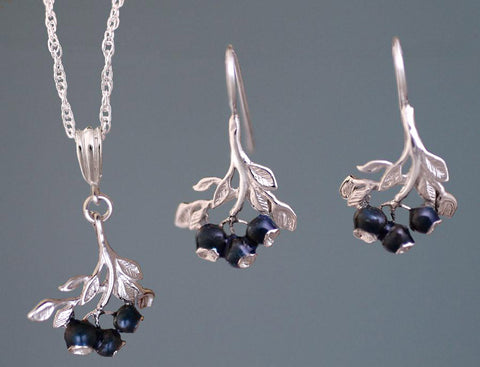Blueberry Jewelry - enameled sterling silver
