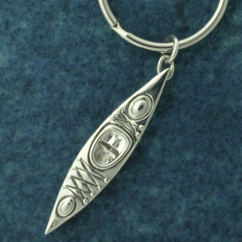 Kayak Key Ring - Sterling Silver