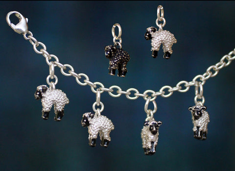 Lambkin Charm - sterling knitting gift