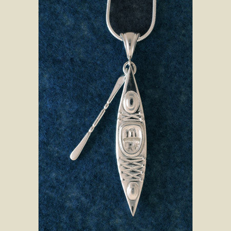 Large Kayak Necklace - Sterling Silver