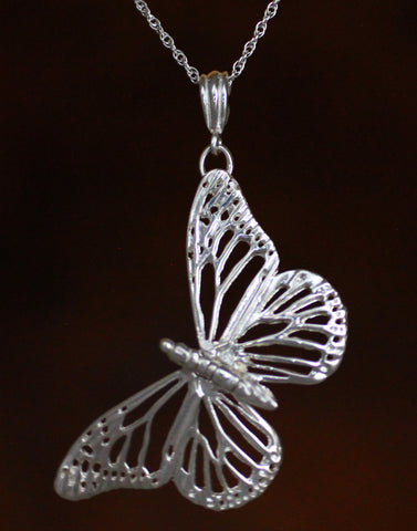 Monarch Butterfly Necklace - sterling silver