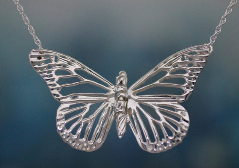 Monarch Butterfly Necklace - sterling silver