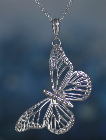 Monarch Butterfly Necklace - sterling silver