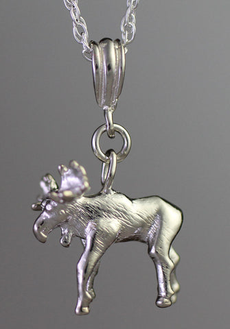 Silver Moose Necklace
