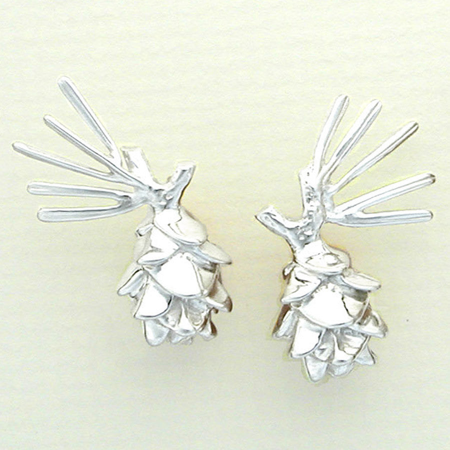 Sterling Silver Pinecone Earrings
