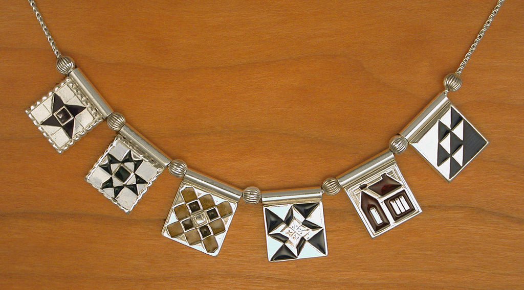 Sampler Quilt Necklace Sterling Silver