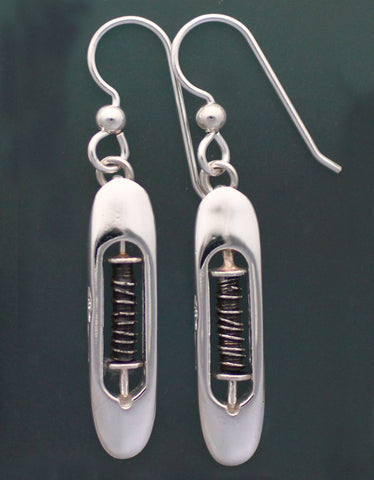 Shuttle Earrings - sterling silver