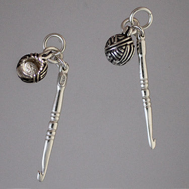 Crochet Hook Charm - solid Sterling Silver HandCrafted Artisan
