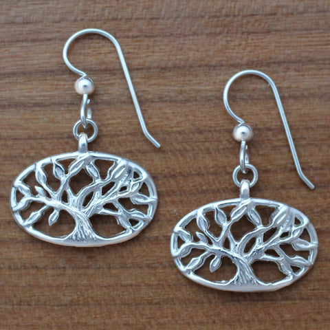 Sterling Silver Tree of Life Earrings