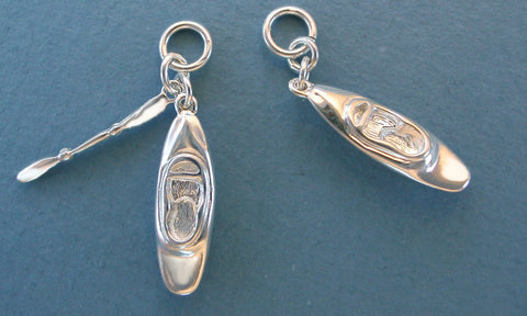 Sterling Silver Whitewater Kayak Charms