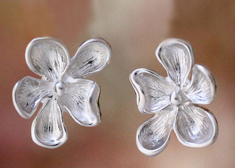 Sterling Silver Wood Violet Post Earrings