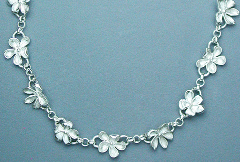 Silver Wood Violet Necklace