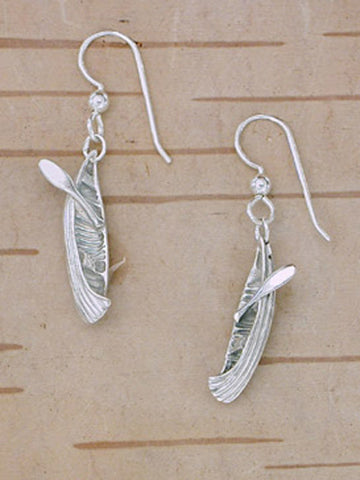 Sterling Silver Canoe Earrings