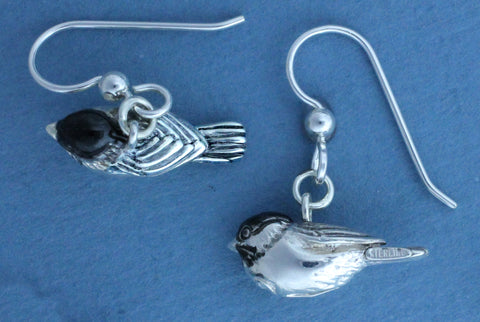 Chickadee Earrings Sterling Silver
