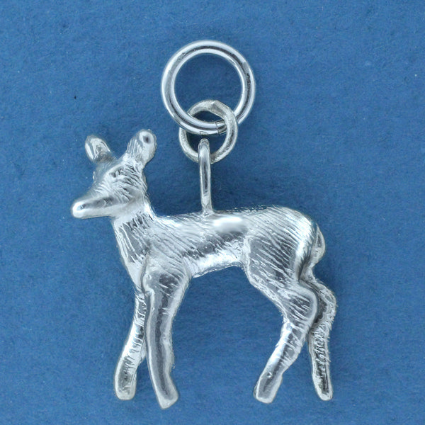 Sterling Silver Deer Charm beautiful handcrafted Nature Jewelry 