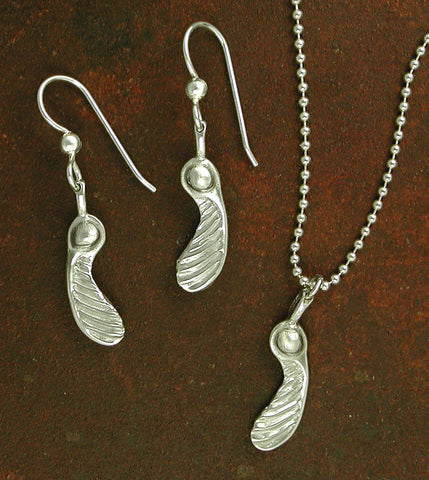 single sterling silver maple seed jewelry