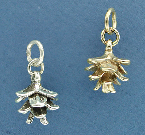 14k gold or sterling silver pine cone jewelry