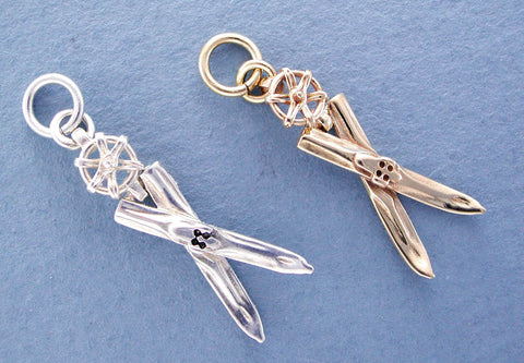 Sterling Silver & 14kt Gold Ski Jewelry