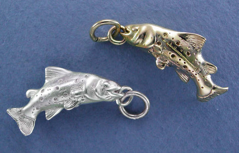 14kt Gold & Sterling Trout Jewelry