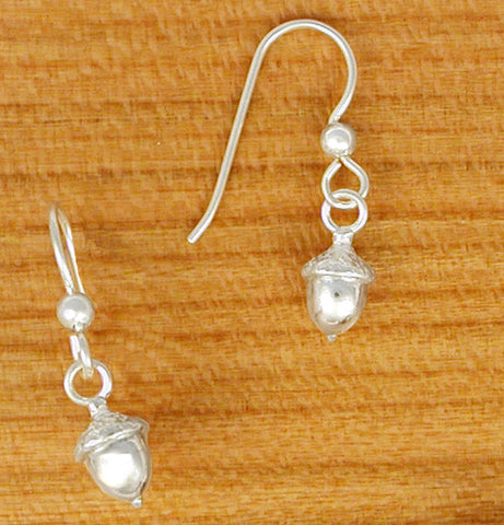 Small Acorn Earrings - sterling silver