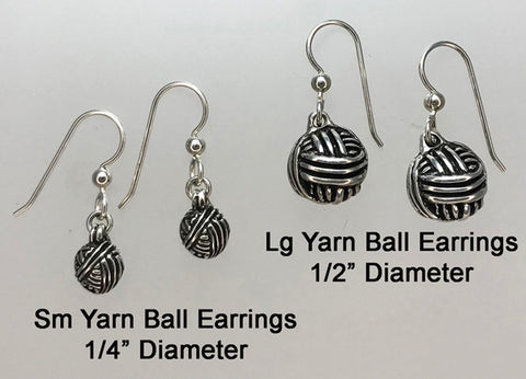 Sterling Silver Yarn Ball Earrings