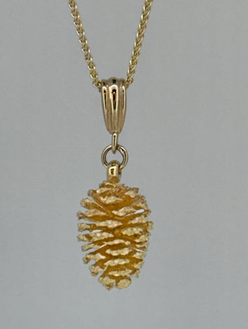 Med 14k Gold Pine Cone Pendant