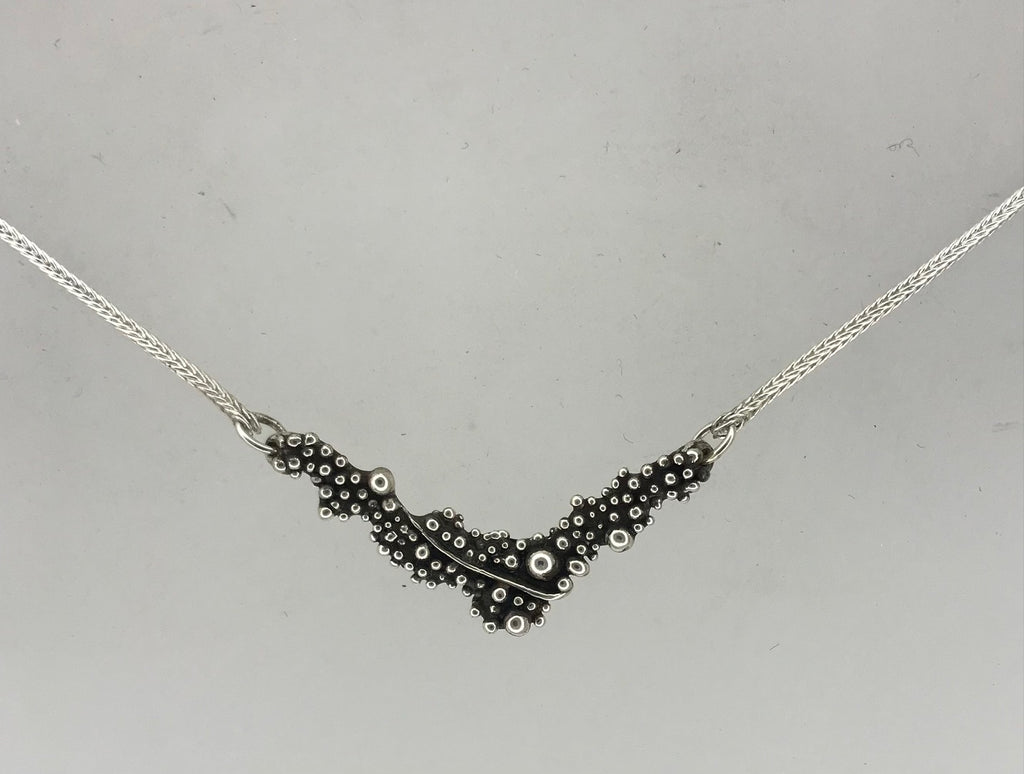 Moss Necklace "V" Shaped - sterling silver