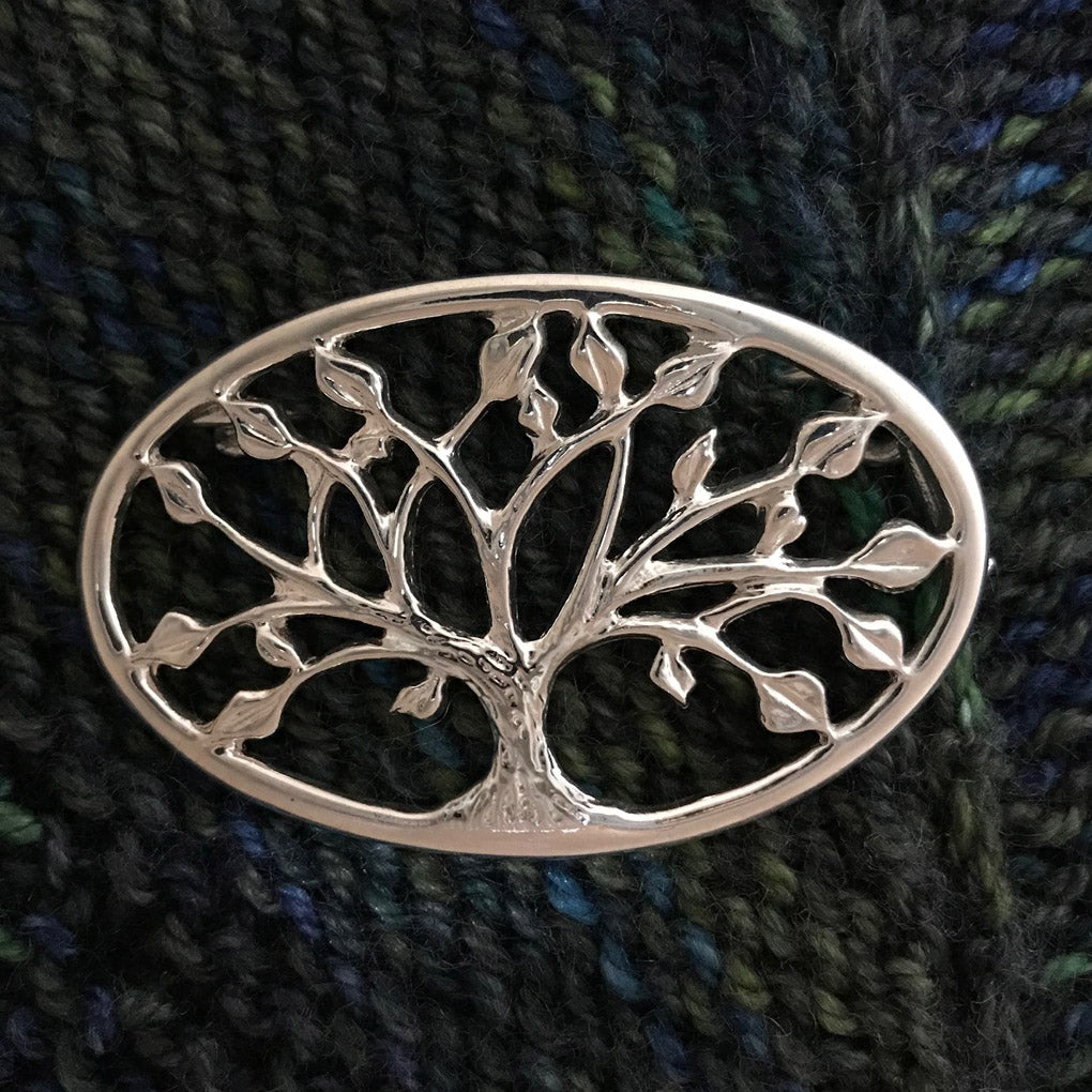 2" Tree of Life Shawl Pin - sterling silver