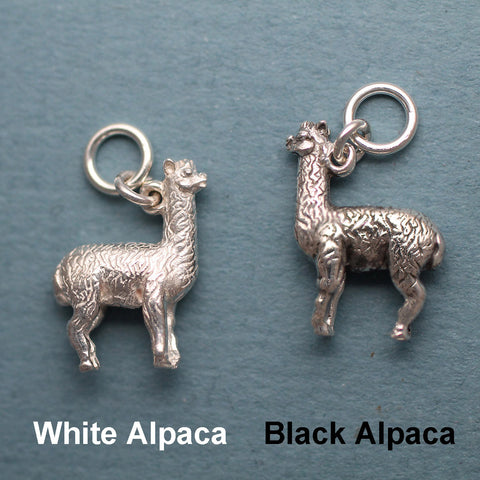 Black and White Alpaca Charm