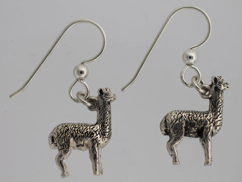 Black Alpaca Earrings - Sterling Silver