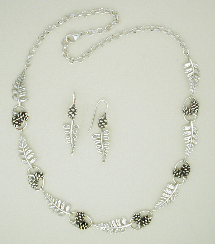 Sterling Fern and Pine Cone Jewelry