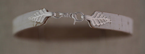 Leather Bracelet with Sterling Silver Fern Clasp