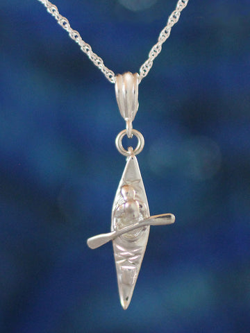 Kayak Girl Necklace sterling silver