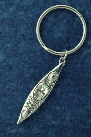 Sterling Silver Kayak Key Ring