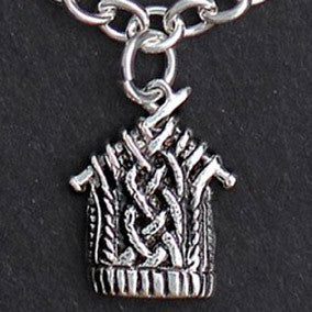Cable Knit Sample Charm - sterling silver
