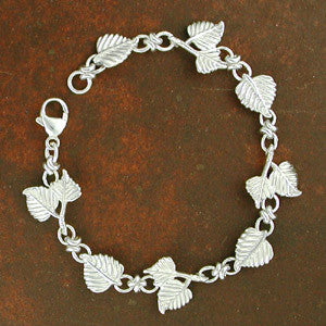 Sterling Silver Aspen Leaf Bracelet