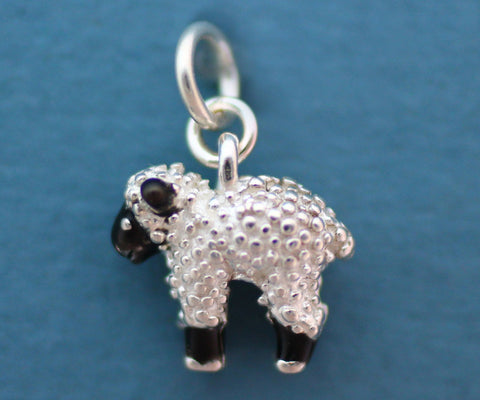 Lamb Charms - enameled sterling silver