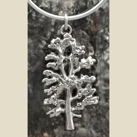 Lg White Pine Necklace - sterling silver