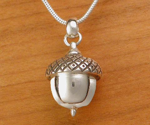 Large Acorn Pendant / Necklace - sterling silver