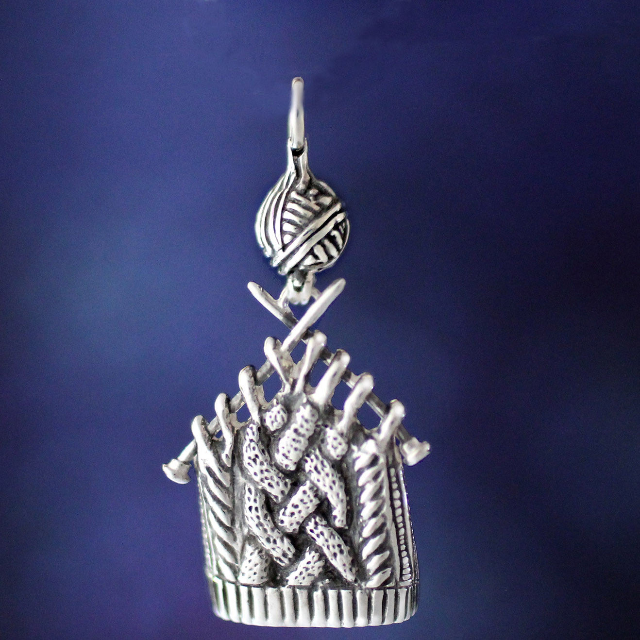 ★MEENDERI★(HANDMADE) KERNEL KNIT NECKLACE - SILVER★正規品 Lg_Knitting_Sample_No_Chain.