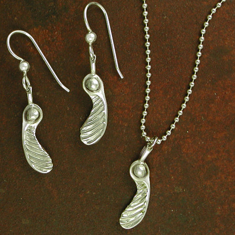 Sugar Maple Seed Jewelry - sterling silver