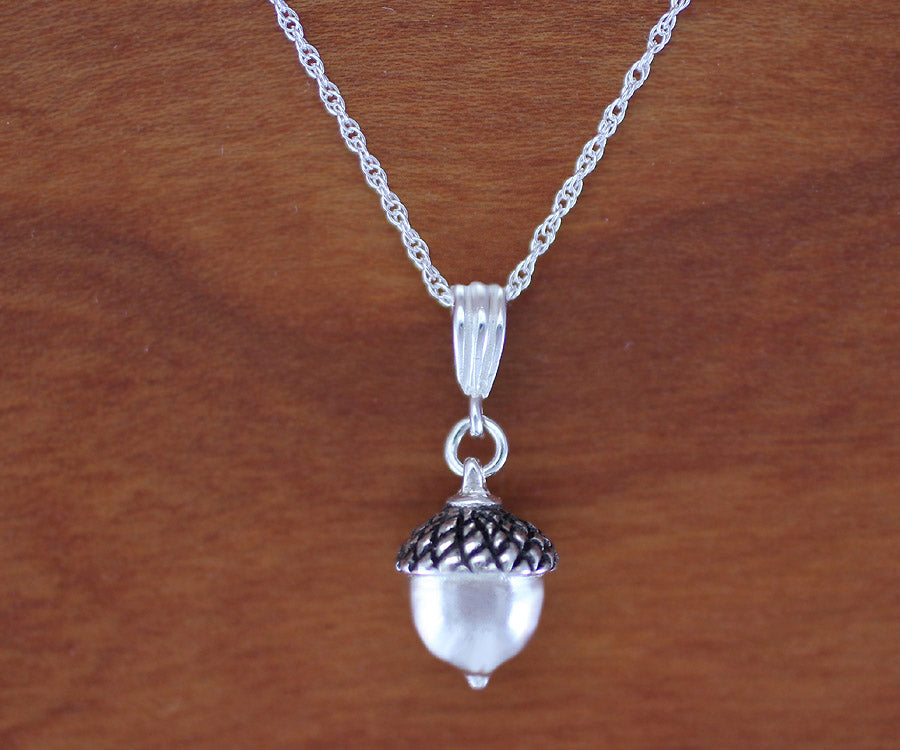 Medium Acorn Pendant / Necklace - sterling silver