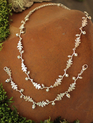 Oak Leaf with Acorn Jewelry - sterling silver