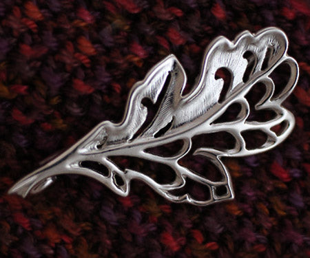 Oak Leaf Shawl Pin - solid sterling silver