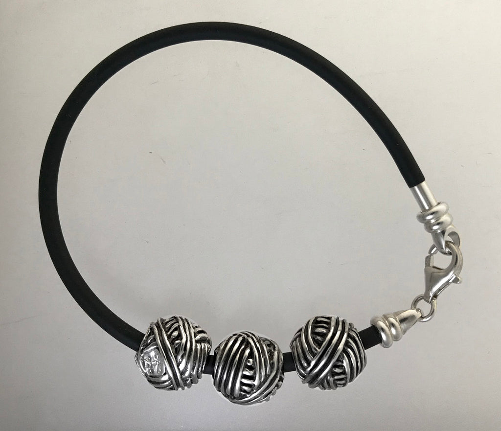 Pandora-Style Yarn Ball Charm - sterling silver