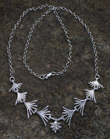 Pine Needle Necklace - full view - sterling silver