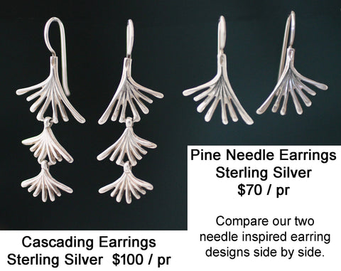 Pine Needle Earrings with Cascade Earrings
